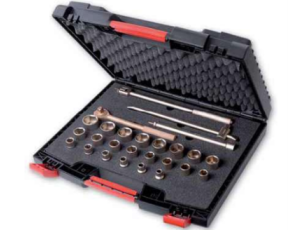 Certyfikowany zestaw narzędzi nieiskrzących ½” w skrzynce 27 el.